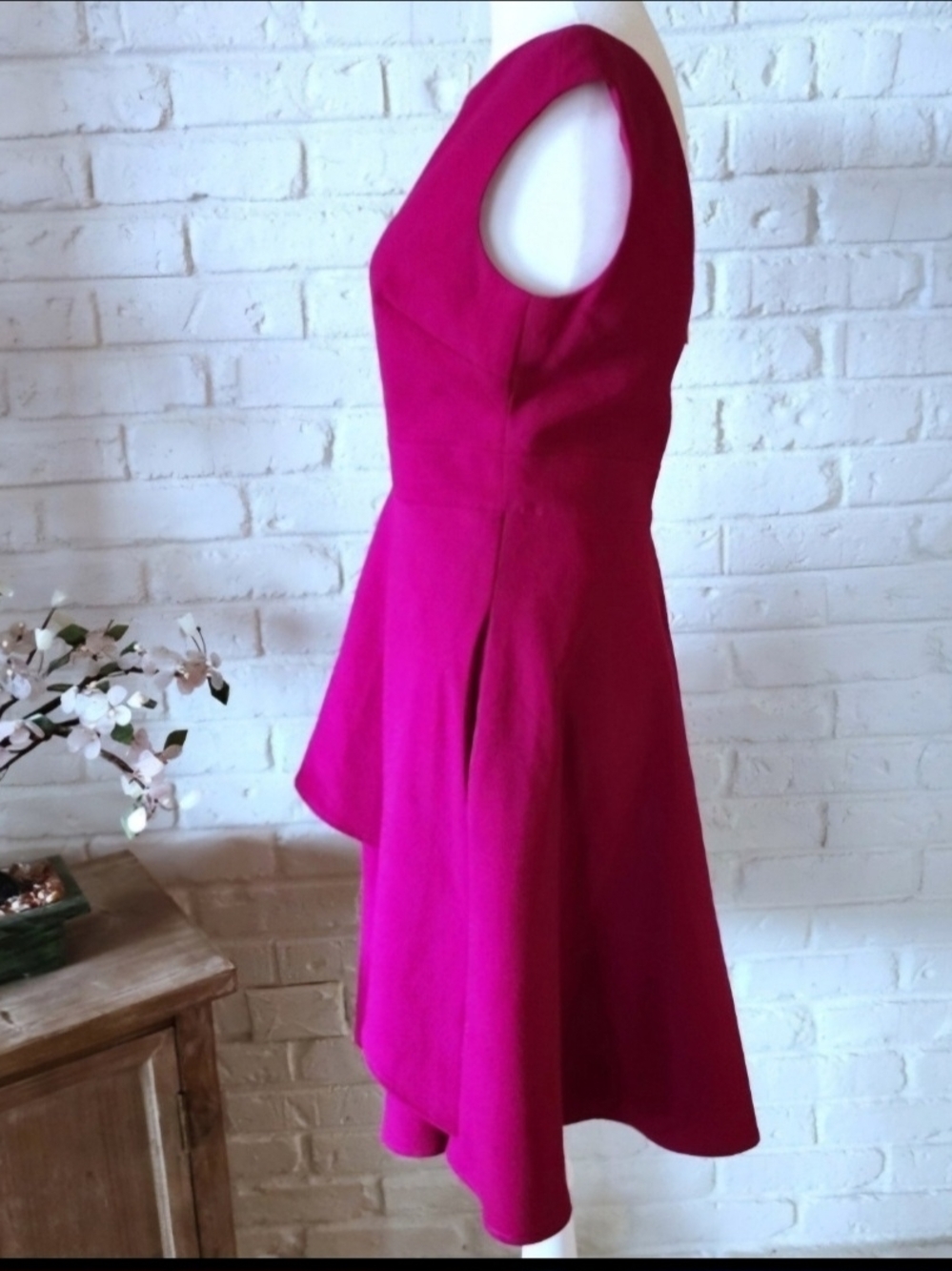 Eliza J Fuchsia Layered Fit-and-Flare Dress - Picture 3 of 12
